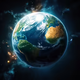 the earth as seen from space with lots of stars in it