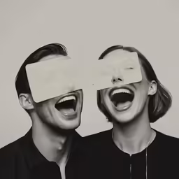 a couple who has a mask over their eyes