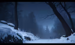 a path that is very narrow and covered with snow