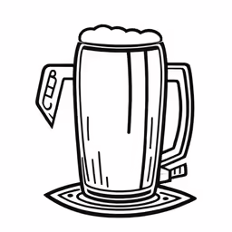 beer mug on the plate with empty paper