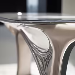the table is covered with glass, metal or acrylic