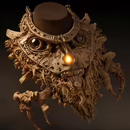 there is a figure with a hat on top