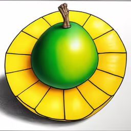 an apple is featured in this colorful drawing