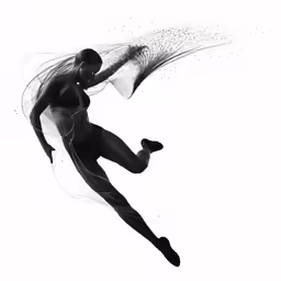 a woman wearing underwear is flying through the air