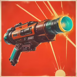 an advertisement for a toy gun that has been placed