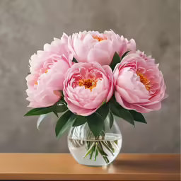 a bouquet of pink peonyes are in the water