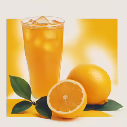 a glass with orange juice on the rim