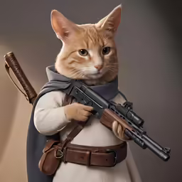 a cat in star wars gear with a gun
