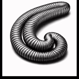 a black and white picture of a plastic spiral tube