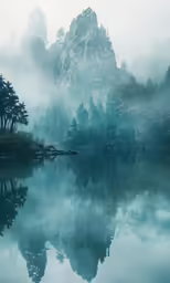 mountains are in the distance next to a body of water