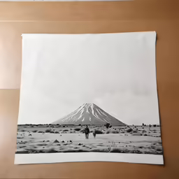 an old picture of two people walking across the plains