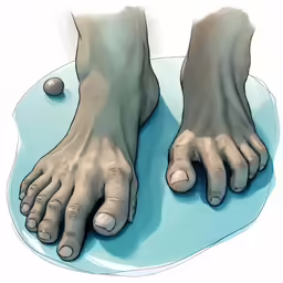 a pair of large toeless feet are on a plate