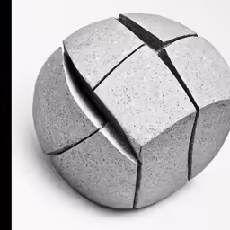a gray stone with holes in the middle of it