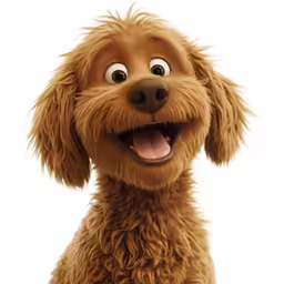 an image of a cute brown dog looking surprised
