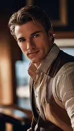 a man posing for a picture wearing a bow tie and vest