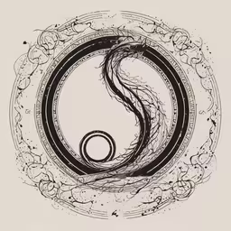 the cover art for the album,a black and white drawing on paper of a swirly object with clouds