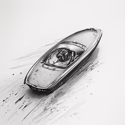 an artistic drawing of a car, which has a gear wheel on its side