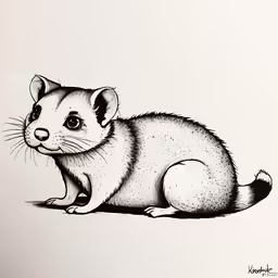 an animal sitting on the ground in front of a white wall