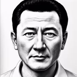 a man in a white shirt is drawn by a pencil