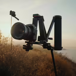 a camera that is sitting on top of a tripod