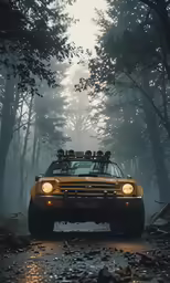 a car that is driving on some dirt