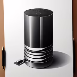 a picture of an object is shown next to a pencil drawing