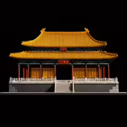an image of a golden pagoda in the dark