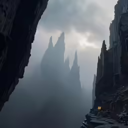 a very tall building surrounded by a lot of other buildings