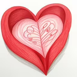 the heart shape has been colored to make it look like someone wrote love,two hearts one with the word love inside,a pencil drawing of a red heart,a heart drawing with words in red, white and grey,a drawing of a heart with the word love