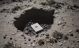 there is an item that looks like a hole in the ground