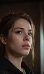 this is a portrait of a girl with blue eyes and an elegant look