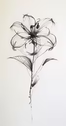 flower on white background in black and white
