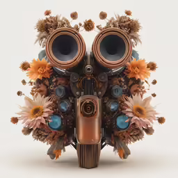 a digital illustration of an owl made up of speakers