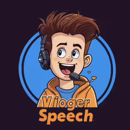 a person with headphones on in front of a logo