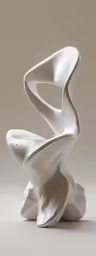 a sculpture made with two curves made out of clay