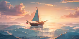 a sailboat in the ocean on a cloudy day,a boat on the water with mountains in the background