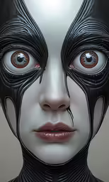 a close up of a person with dark face
