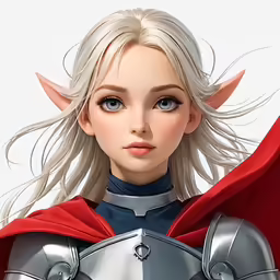 this is a picture of a woman with white hair and elf - like hair