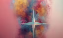 a star shaped object flying through the sky