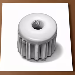 drawing of a donut cake that is sitting on the table