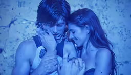 two people standing together next to each other