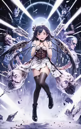the cover for a comic book is featured with a girl with wings flying over her and her face obscured by skulls