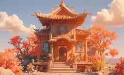 a beautiful house is in the midst of trees