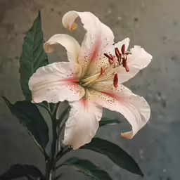 a close up picture of white lily flower