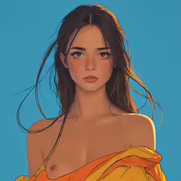 a digital drawing of a young woman