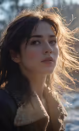 a beautiful woman posing in the sun
