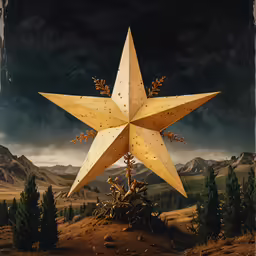 the lone star on the ground is painted yellow