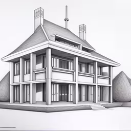 this is an illustration of a house with a lot of windows,the 3d image is the house is not in use