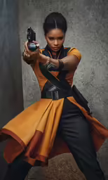 a beautiful young black woman holding a camera