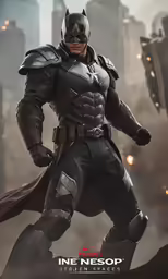 the man in batman costumes standing next to the batmobile